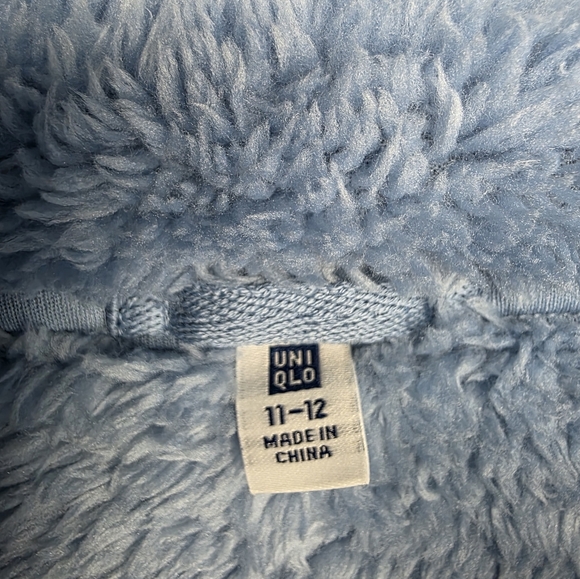 Uniqlo Soft Blue Fleece Jacket Juniors Size‎ 11/13 - Picture 3 of 4